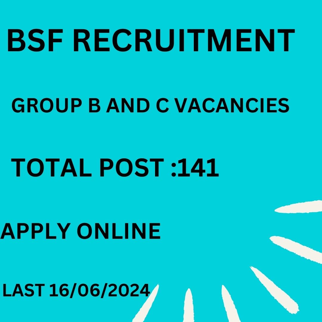 BSF Recruitment 2024 Group B and C Posts apply now