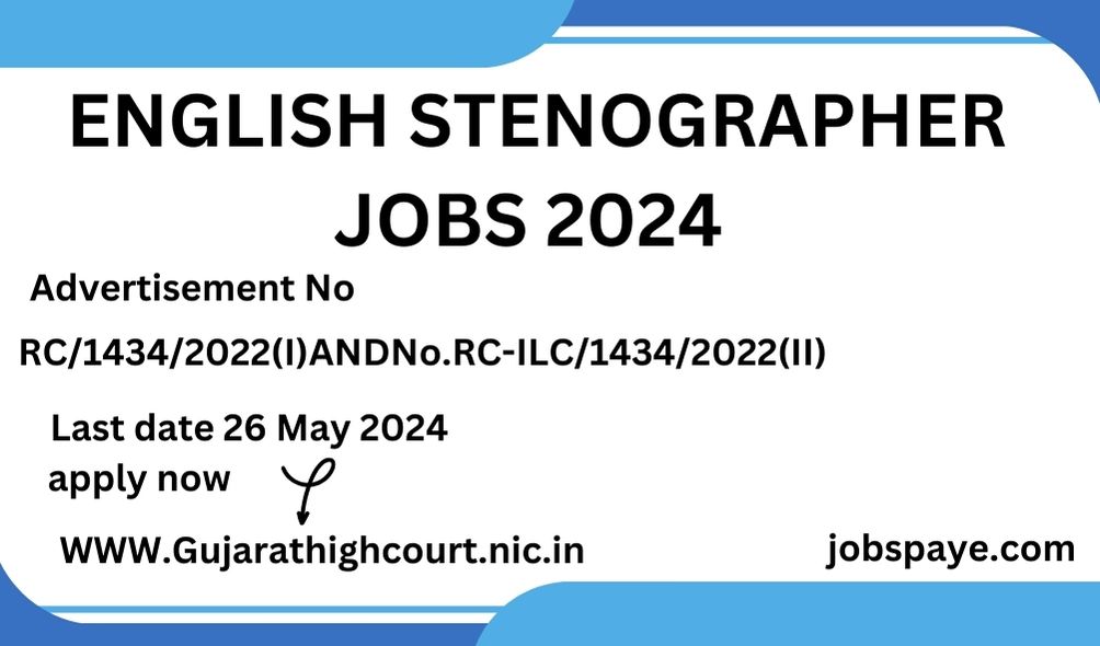 ENGLISH STENOGRAPHER JOBS 2024