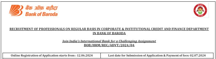 Bank Of Baroda Recruitment 2024 