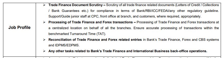 SBI SO Trade Finance Officer Recruitment 2024 SBI SO Trade Finance Officer Recruitment 2024