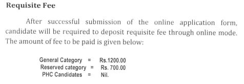 Application Fee for JKPSC Veterinary Assistant Surgeon Recruitment 2024
