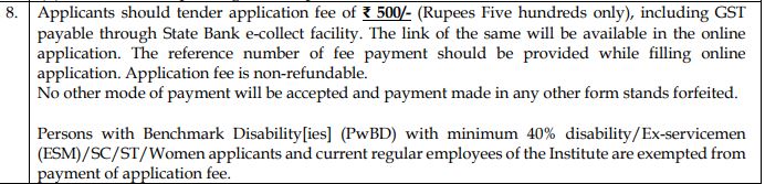 Application Process Fee for IIT Dharwad Administrative Positions Recruitment 2024 Application Process Fee for IIT Dharwad Administrative Positions Recruitment 2024