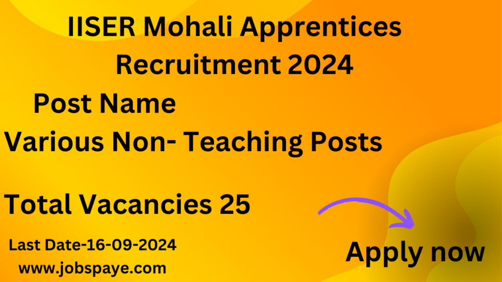 IISER Mohali Apprentices Recruitment 2024