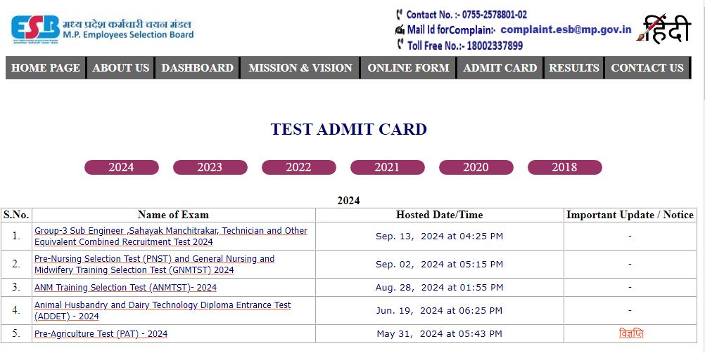 Mpesb group 3 admit card 2024 admit card download date