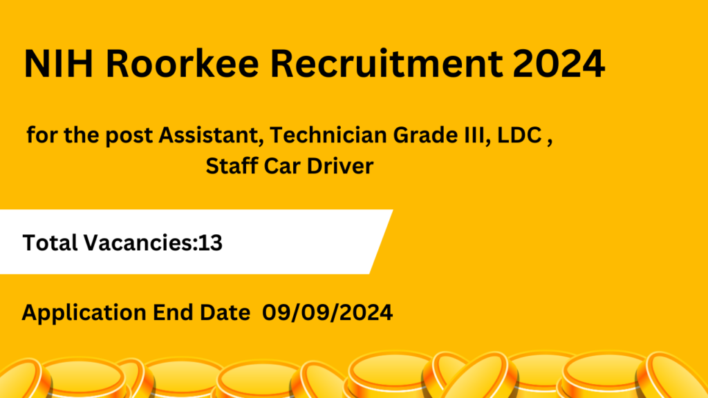 NIH Roorkee Recruitment 2024