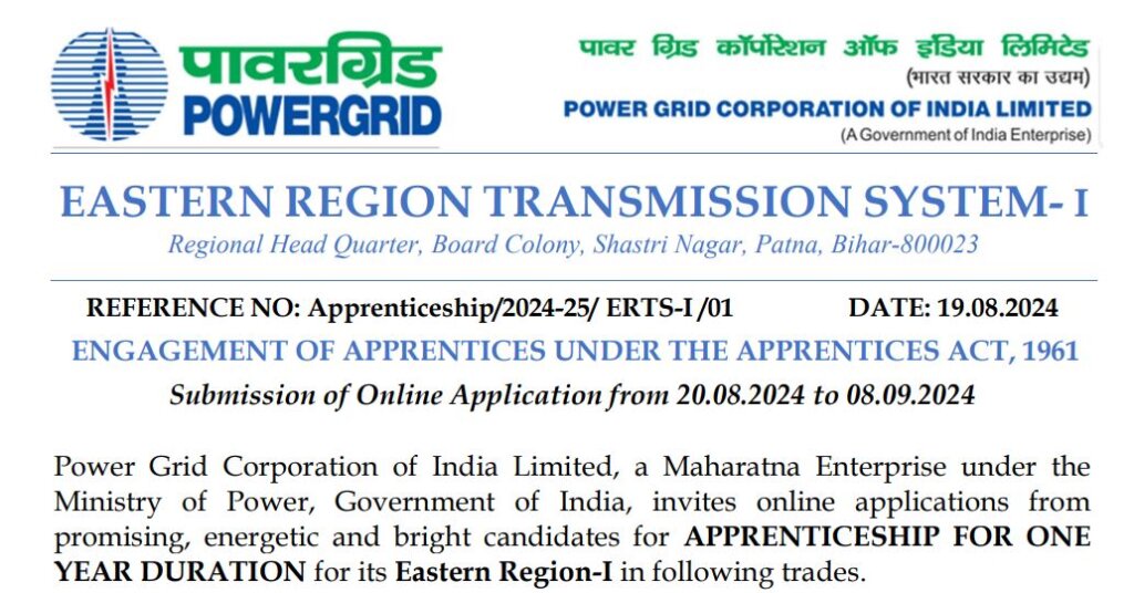 PGCIL Apprentice Recruitment 2024 post 66