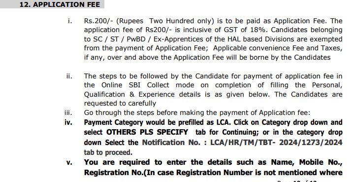 application fee