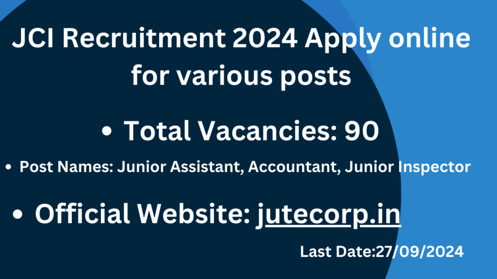 JCI Recruitment 2024 Apply online for various posts