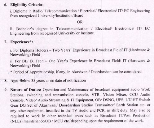 Prasar Bharati Technical Assistant Recruitment 2024