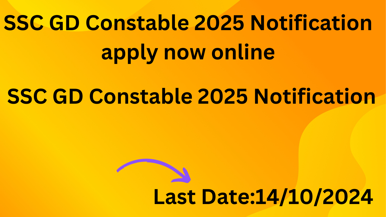 SSC GD Constable 2025 Notification apply now online