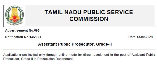 TNPSC Assistant Public Prosecutor Recruitment 2024
