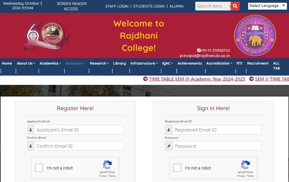 Delhi Rajdhani College Recruitment 2024 apply now