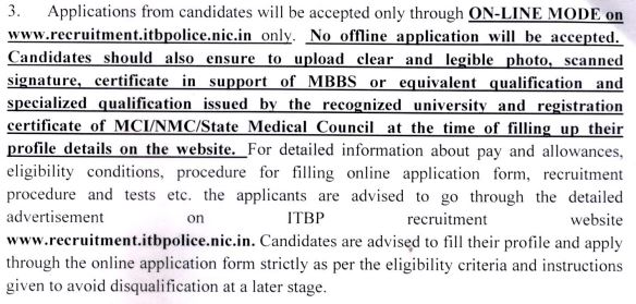  ITBP Medical Officer Online Form 2024 