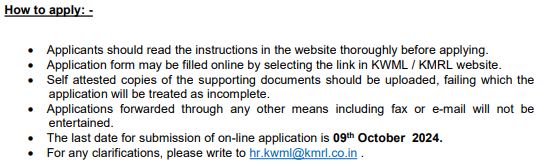 Kochi Water Metro Limited Recruitment 2024