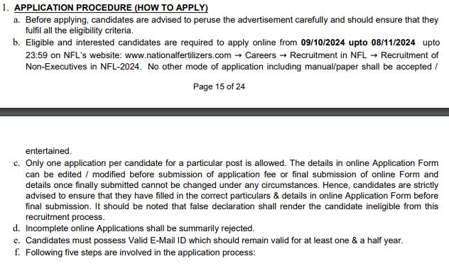 Nfl non executive recruitment 2024 notification