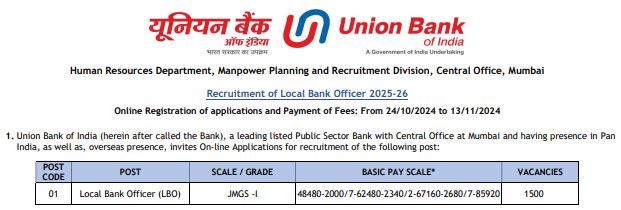 Union Bank Recruitment 2024 apply now online